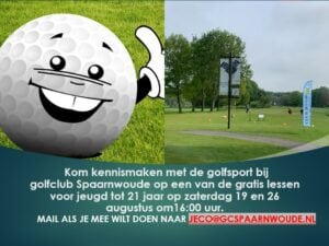 Jeugd, let op: gratis golfles op 19 en 26 aug. 2023