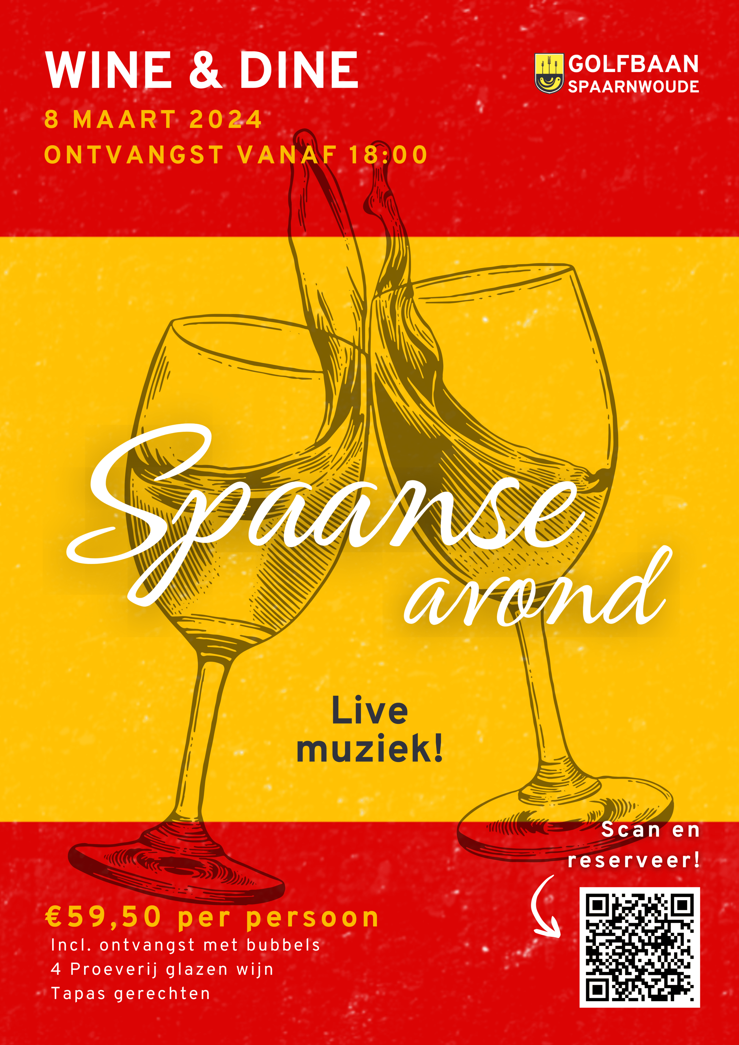 Wine en Dine op z’n Spaans, 8 maart 2024